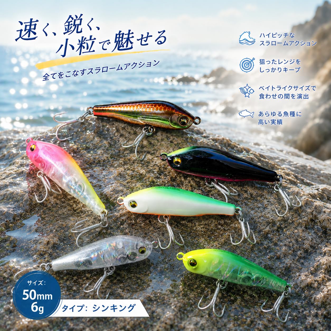 ポ*タ様 シーバスルアー☆新品未使用☆11本 Amazon.co.jp: 【KOKOルアー】シーバス ルアー ワスプロール 50S 6g